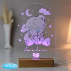 Personalised Tiny Tatty Teddy Wooden Based LED Light -PERSONALISE STORE p1013a58 2