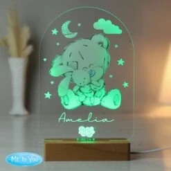 Personalised Tiny Tatty Teddy Wooden Based LED Light -PERSONALISE STORE p1013a58 4