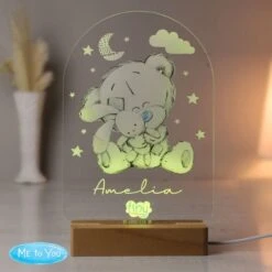 Personalised Tiny Tatty Teddy Wooden Based LED Light -PERSONALISE STORE p1013a58 7