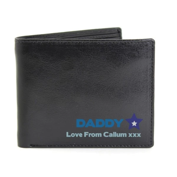 Personalised Blue Worlds Best Dad Leather Wallet 2 Personalised Blue Worlds Best Dad Leather Wallet - Image 2