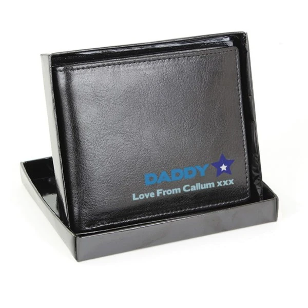 Personalised Blue Worlds Best Dad Leather Wallet 4 Personalised Blue Worlds Best Dad Leather Wallet - Image 4
