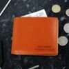 Personalised Message Tan Leather Wallet