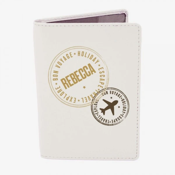 Personalised Stamped Cream Passport Holder 2 Personalised Stamped Cream Passport Holder - Image 2