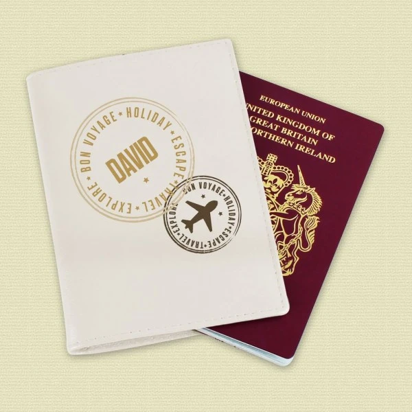 Personalised Stamped Cream Passport Holder 3 Personalised Stamped Cream Passport Holder - Image 3