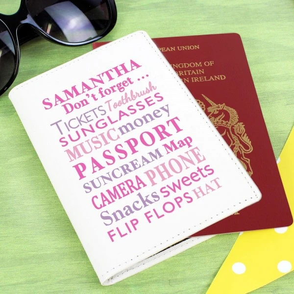 Personalised Don't Forget Cream Passport Holder 1 Personalised Don't Forget Cream Passport Holder