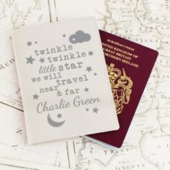 Personalised Twinkle Twinkle Cream Passport Holder -PERSONALISE STORE p101495 3