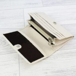 Personalised Floral Cream Leather Purse -PERSONALISE STORE p1014a22 4
