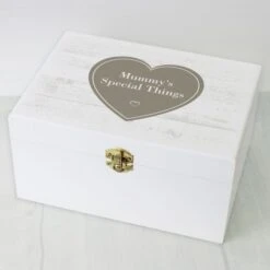 Personalised Rustic Heart White Wooden Keepsake Box 14 Personalised Rustic Heart White Wooden Keepsake Box -PERSONALISE STORE p1014a47 4