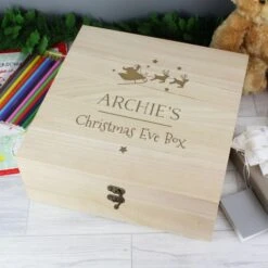 Personalised Large Wooden Christmas Eve Box -PERSONALISE STORE p1014a52 2