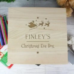 Personalised Large Wooden Christmas Eve Box -PERSONALISE STORE p1014a52 3