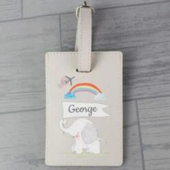 Personalised Hessian Elephant Cream Luggage Tag -PERSONALISE STORE p1014a68 2