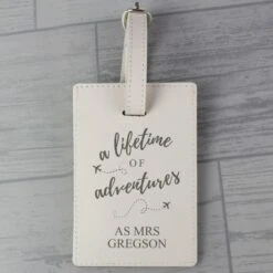 Personalised "Lifetime Of Adventures" Cream Luggage Tag -PERSONALISE STORE p1014a70 3