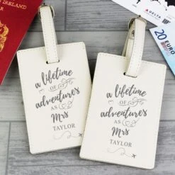 Personalised "Lifetime Of Adventures" Couples Luggage Tags -PERSONALISE STORE p1014a88 6