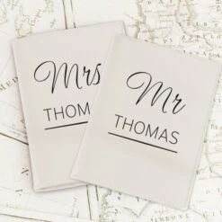 Personalised Couples Cream Passport Holders -PERSONALISE STORE p1014a98 2