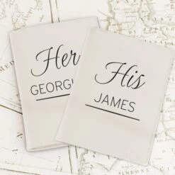 Personalised Couples Cream Passport Holders -PERSONALISE STORE p1014a98 3