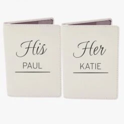 Personalised Couples Cream Passport Holders -PERSONALISE STORE p1014a98 7