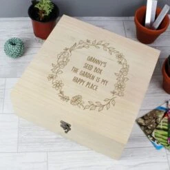 Personalised Floral Wreath Large Wooden Keepsake Box -PERSONALISE STORE p1014b13 2