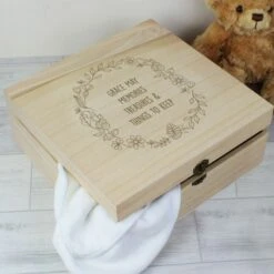 Personalised Floral Wreath Large Wooden Keepsake Box -PERSONALISE STORE p1014b13 3