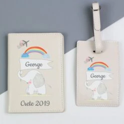 Personalised My 1st Cream Passport Holder & Luggage Tag Set -PERSONALISE STORE p1014b26 3