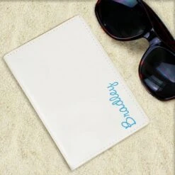 Personalised Blue Name Cream Passport Holder -PERSONALISE STORE p1014b37 3