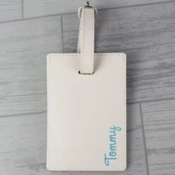 Personalised Blue Name Cream Luggage Tag -PERSONALISE STORE p1014b40 3