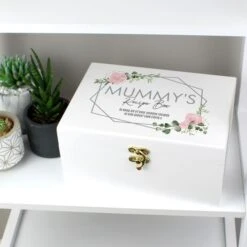 Personalised Abstract Rose White Wooden Keepsake Box -PERSONALISE STORE p1014b45 4