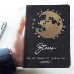 Personalised Moon & Stars Black Hardback Notebook -PERSONALISE STORE p1014b79 6