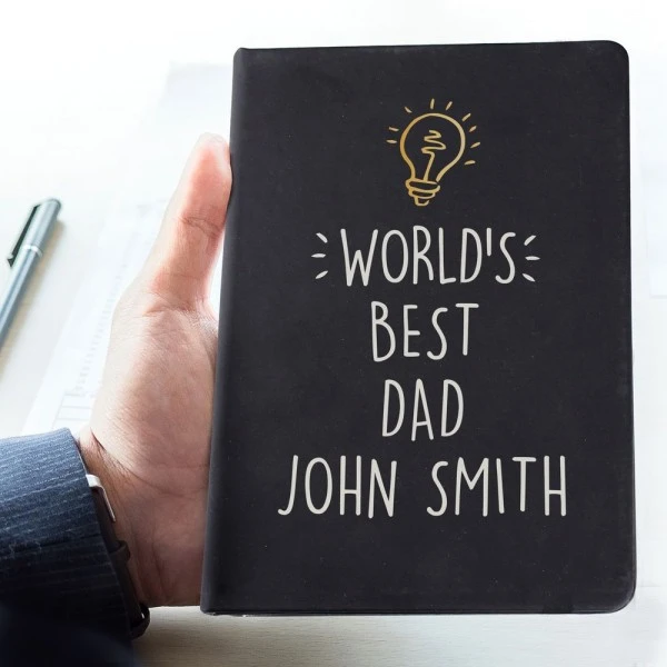 Personalised Light Bulb Black Hardback Notebook 2 Personalised Light Bulb Black Hardback Notebook - Image 2