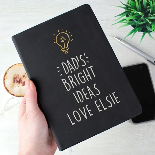 Personalised Light Bulb Black Hardback Notebook 6 Personalised Light Bulb Black Hardback Notebook - Image 6
