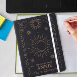 Personalised Celestial Black Hardback Notebook -PERSONALISE STORE p1014b83 3