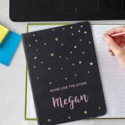 Personalised Starry Black Hardback Notebook -PERSONALISE STORE p1014b84 3