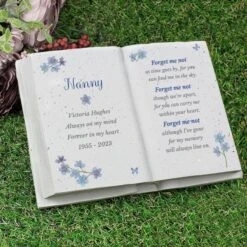 Personalised Forget Me Not Memorial Resin Book -PERSONALISE STORE p1014b90 2