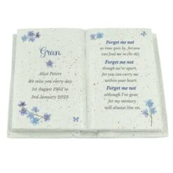 Personalised Forget Me Not Memorial Resin Book -PERSONALISE STORE p1014b90 4