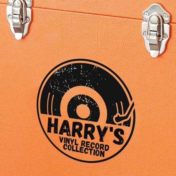 Personalised 12 Inch Record Storage Box - Orange Leather Effect With Metal Trim - Half Record Sticker 5 Personalised 12 Inch Record Storage Box - Orange Leather Effect With Metal Trim - Half Record Sticker - Image 5