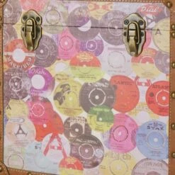 Personalised 12 Inch Record Storage Box - Retro Printed Cloth With Brown Leather Trim - Record Laser Etched 11 Personalised 12 Inch Record Storage Box - Retro Printed Cloth With Brown Leather Trim - Record Laser Etched -PERSONALISE STORE personalised 12 inch record storage box retro cloth all 01