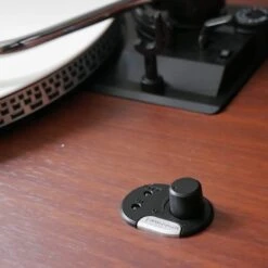 Personalised Camden Bluetooth Turntable With Bookshelf Speakers - Teak - Record Sticker -PERSONALISE STORE personalised camden bluetooth turntable with bookshelf speakers teak record sticker 05