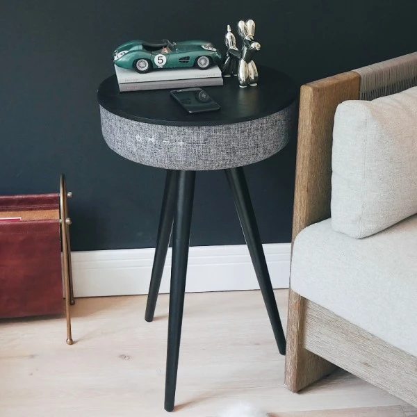 Tabblue Personalised Bluetooth Side Table With Surround Sound - Black - Beer Sticker 2 Tabblue Personalised Bluetooth Side Table With Surround Sound - Black - Beer Sticker - Image 2