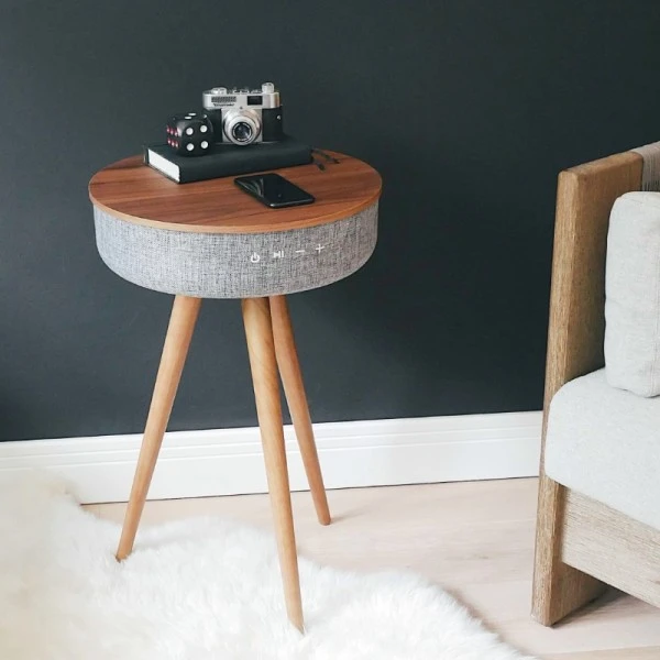 Tabblue Personalised Bluetooth Side Table With Surround Sound - Dark Wood - G&T Sticker 2 Tabblue Personalised Bluetooth Side Table With Surround Sound - Dark Wood - G&T Sticker - Image 2