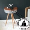Tabblue Personalised Bluetooth Side Table With Surround Sound - Dark Wood - Beer Sticker
