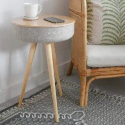 Tabblue Personalised Bluetooth Side Table With Surround Sound - Light Wood - Wine Sticker -PERSONALISE STORE tabblue personalised bluetooth side table with surround sound light wood 01 1 1