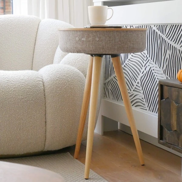 Tabblue Personalised Bluetooth Side Table With Surround Sound - Light Wood - Beer Sticker 4 Tabblue Personalised Bluetooth Side Table With Surround Sound - Light Wood - Beer Sticker - Image 4