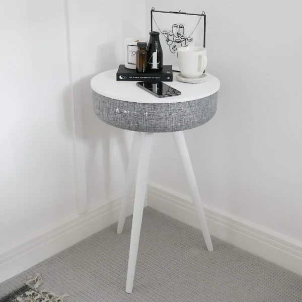 Tabblue Personalised Bluetooth Side Table With Surround Sound - White - Beer Sticker 3 Tabblue Personalised Bluetooth Side Table With Surround Sound - White - Beer Sticker - Image 3