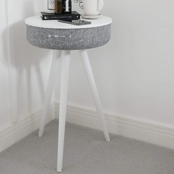Tabblue Personalised Bluetooth Side Table With Surround Sound - White - Wine Sticker 4 Tabblue Personalised Bluetooth Side Table With Surround Sound - White - Wine Sticker - Image 4