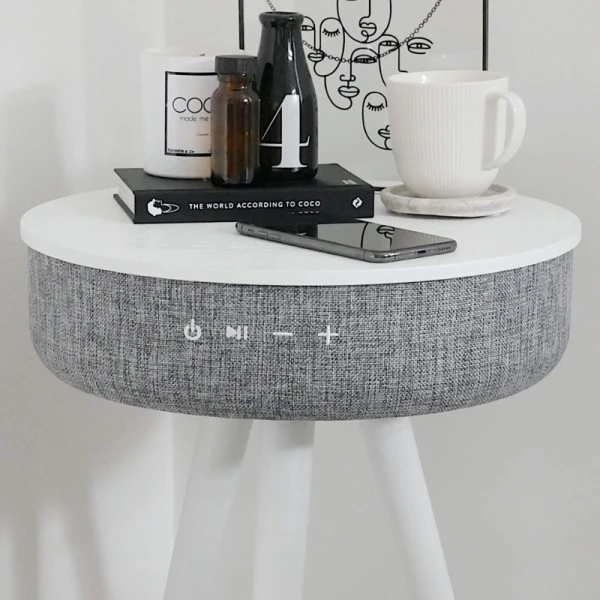 Tabblue Personalised Bluetooth Side Table With Surround Sound - White - Beer Sticker 5 Tabblue Personalised Bluetooth Side Table With Surround Sound - White - Beer Sticker - Image 5